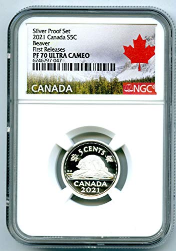 2021. Kanada srebrni dokaz 5 posto .9999 Fine Registry Kvaliteta prvo izdaje nikl PF70 NGC UCAM
