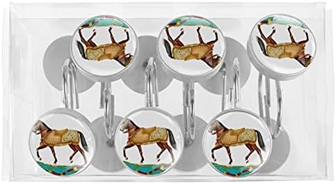 Konj Silk Road kuka za zavjese za tuširanje ukrasni prstenovi za zavjese za tuširanje protiv hrđe dekor kupaonice u dječjoj sobi, set