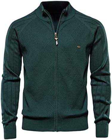 Muški casual patent zatvarač solidne boje reverca jakarda topli džemper kardigan kaput muški stil kardigan