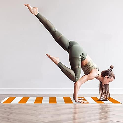 6 mm ekstra debela joga prostirka, narančasta i bijela pruga uzorak tiskani ekološki prihvatljivi TPE za vježbanje prostirke pilates