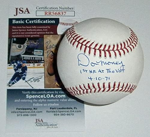 Phillies Don Money potpisao bejzbol w/ 1. HR kod veterinara 1971 JSA Auto Autograph - Autografirani bejzbol