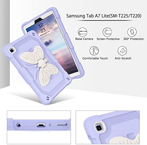 Duedue Samsung Galaxy Tab A7 Lite 8,7 ”slučajno krila leptira za leptir bodljikavi udarni udarci Slatki poklopac za zaštitni tablet