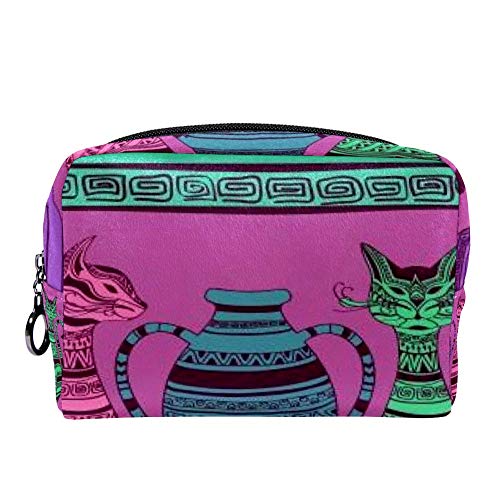 Šarene etničke mačke i vaze uzorak čine kozmetički torbica torbica za torbicu multifunkcionalni prijenosni toaletni organizator za