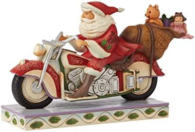 Enesco Jim Shore Heartwood Creek Santa za jahanje motocikla, 5,51 inč, višebojan