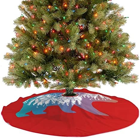 Medvjed s planinama krajolik božićno drvce suknja vintage xmas ukrasi božićni ukrasi za prazničnu novu godinu zabava