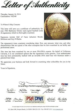 1960. Orioles 26x tim potpisao bejzbol PSA/DNA loa Brooks Robinson & Hoyt Wilhelm - Autografirani bejzbol