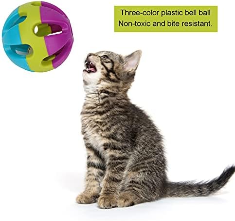 01 Interaktivne igračke za mačke, čvrste i izdržljive mačje igračke kuglice s zvonom za kućne ljubimce za vježbanje