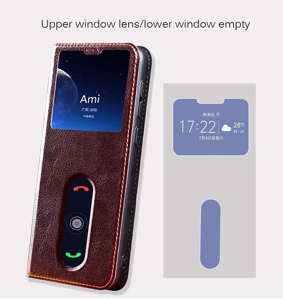 Futrola za telefon s funkcijom stenta, prozirna koža s prozorom [TPU unutarnja školjka] magnetski preklopni poklopac za foliju od 11