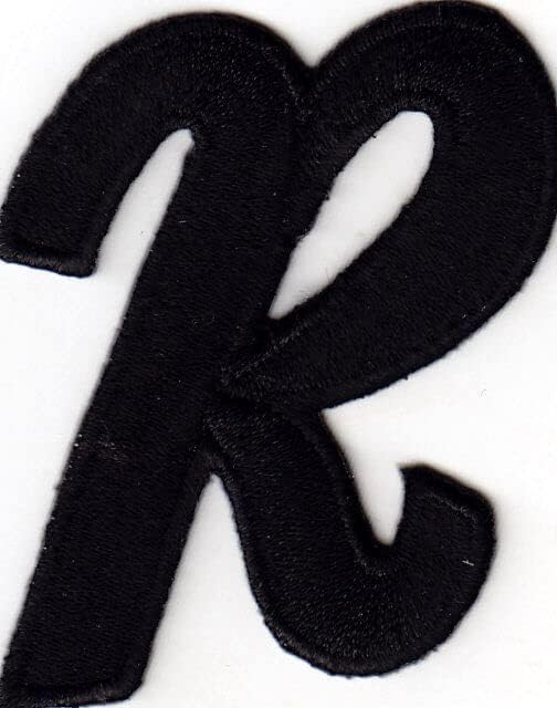 Pisma - Crna skripta 2 slovo r - željezo na izvezenom Appliqueu