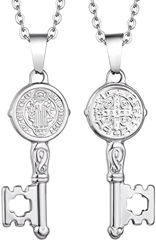 Benedikta ogrlica narukvica od nehrđajućeg čelika egzorcizam katolički poklon za muškarce