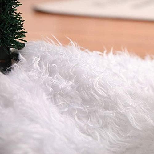 BSMILLY božićno drvce suknja 48 inča bijele suknje od umjetnog krzna mekane plišane božićni božićni veliki snježni božićni ukrasi za