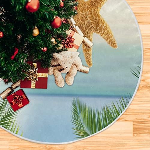 Oarencol Summer Starfish Seashell božićno drvce suknja 36 inča Palm Beach pješčana božićna blagdanska zabava mat ukrasi
