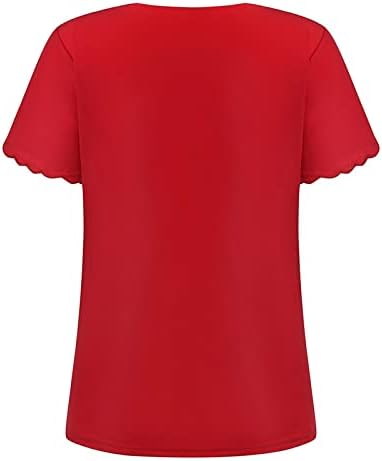 Ženske majice modno povremeni čvrsti vez za V-izrez kratki rukavi majica bluze bazične majice