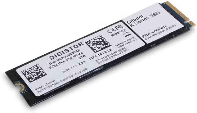 Digistor - DIG -M2N2100032 -K03 Citadel K 1 TB Drive SOLID STATE - M.2 2280 Unutarnji - PCI Express NVME - TAA kompatibilan - 256 -bitni