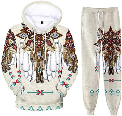 Siaoma Native Indijanci Hoodie SweatPant odijelo Indijanci dvodijelni dvodijelni odjeli unisex 3D print tracksuit
