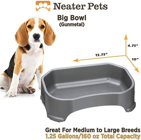 Velika zdjela za pse-ekstra velika plastična zdjela za vodu za pse, 1,25 galona / 160 oz. Spremnik s urednijom prostirkom Vodootporna