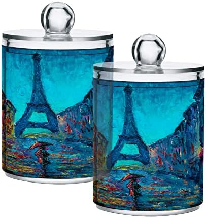 2 pakiranje QTIP držača Doparnika Paris Art Oil Slikanje Organizatora kupaonice kanisteri za pamučne kuglice/brise/jastučiće/flos,