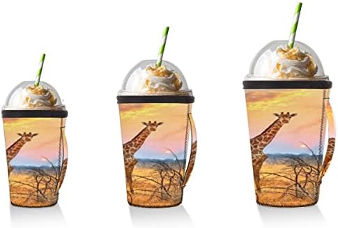 Afrička žirafa za višekratnu uporabu ledene kave hladno napitak Coozies kompatibilni £ ¬Giraffe šalica čaša s ručicom stroj za pranje