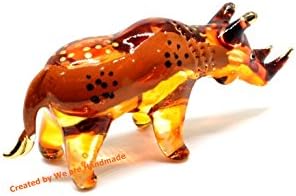 Ručno izrađena nosoroga stakla umjetnost divlje životinje Kolekcionarijske figurice figure ukras minijaturne cool stvari ideje za poklon