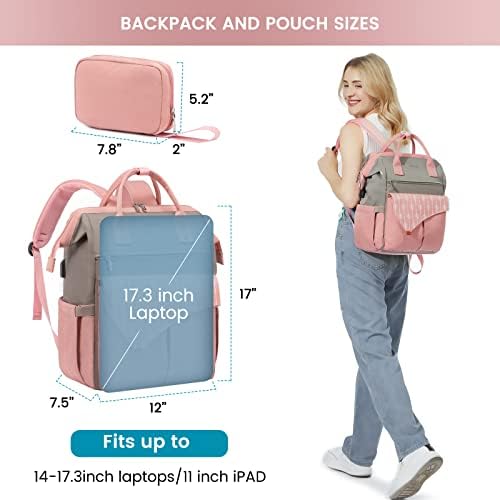 Ženski ruksak s torbicom za prijenosno računalo od 17 inča moderan poslovni ruksak za učitelje, liječnike i medicinske sestre za posao