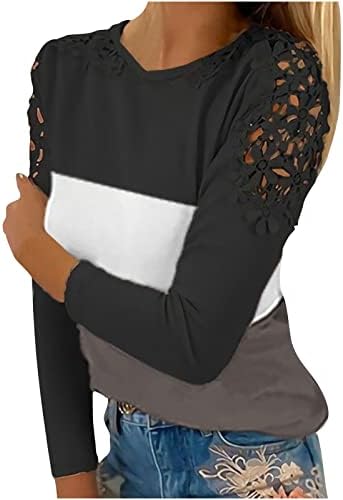 Ženske plus majice Elegantne čipkaste tunične košulje kratki rukavi Radni ured vrhova posada vrat Osnovne majice Drvana ležerna bluza