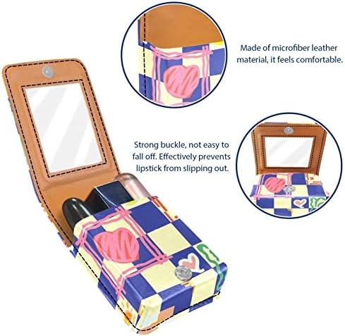 Futrola za ruž za usne s ogledalom slatka prijenosna Kozmetička torbica za šminku crtana lijepa grafitna šahovska ploča