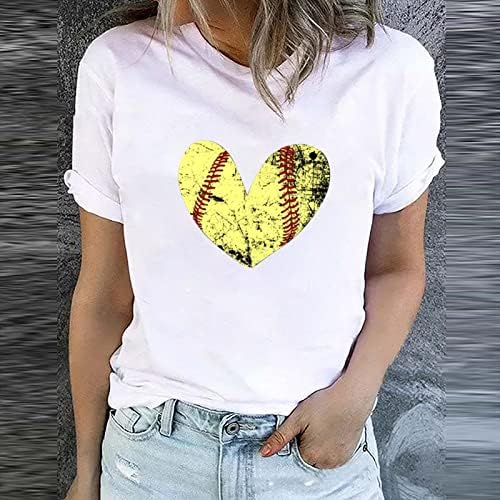 Majčine košulje žensko srce košulje za tisak za tiskanje modno V-izrez kratke rukave majice labave ležerne majice