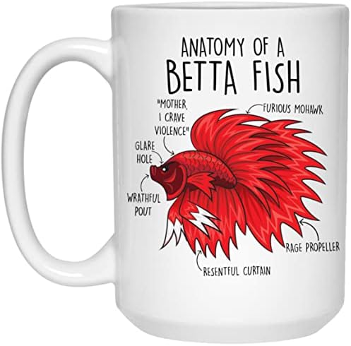 Greenstar Darovi Betta Fish Coph, slatka siamska borba za ribu, ljubitelj ljubimca Betta, Smiješna beta riba šalica, akvarij tropski