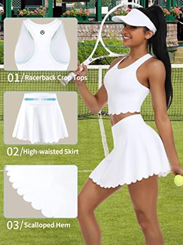 Teniske haljine od 2 komada za žene Sportska haljina za vježbanje s kratkim hlačama i džepovima