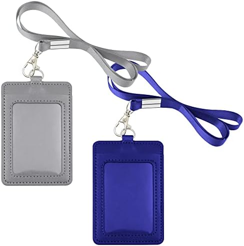 Chihutaun 2 komada kožni držač osobne iskaznice držač značke veličine 2, 8 94, 3 inča s pretincem za kreditne kartice vertikalni držač