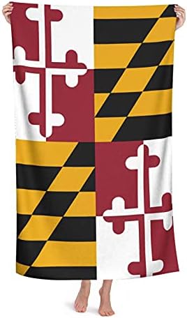 State of Maryland zastava ručnik za plažu za odrasle, 32 x 52 inča, upijajući prijenosni lagani deke ručnike meke ručnike za kupanje