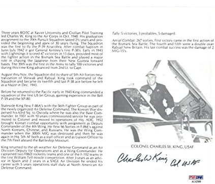 Charles King potpisao je 8x10 PSA DNA AC42999 WWII ACE 5V - Autografirane NBA fotografije