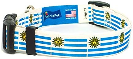 Urugvajski ovratnik za pse | Urugvajska zastava | Kopča za brzo oslobađanje | Napravljeno u NJ, SAD | Za velike pse