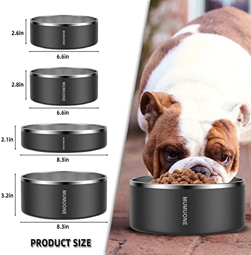 Teške zdjele za pse od nehrđajućeg čelika od 20 oz, neklizajuće zdjele za pse od 1,3 lb za male pse, zdjele za pse s dvostrukom izolacijom