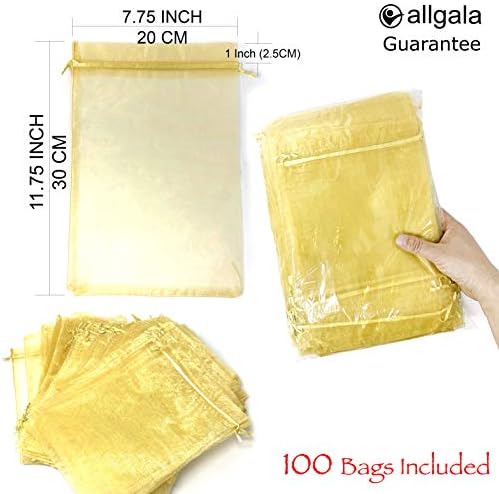 Poklon vrećice od 100 grama od 100 grama za zabave s vezicama-8 do 12 inča-Zlato-do 53403