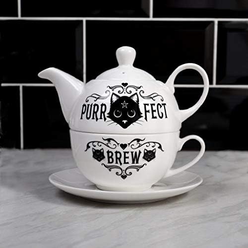 Alkemij Gothic Purrfect Brew Black Cat 3 komada poklon set čajnika