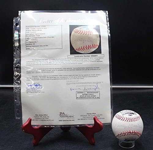 Mickey Mantle potpisao Topps 1952 Rookie Card Baseball Autogram JSA LOA D5837 - Autografirani bejzbol