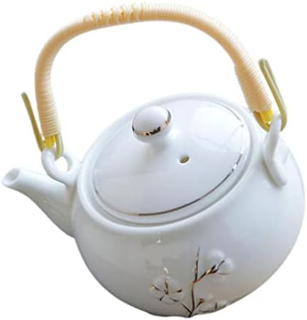 Upkoch keramički čajnik prijenosni čajnik kettle kettle kettle bijela kava lonac cvjetni čajnik čaj za cvjetanje lonca za vodu i labav