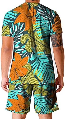 Ljetni muški povremeni setovi Havaji 3D Tropska biljna majica za ispis + kratke hlače dvodijelno odijelo